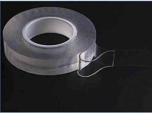 the transparent tape adhesive layer
